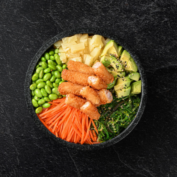 303.  POKE BOWL MED TEMPURA REJER